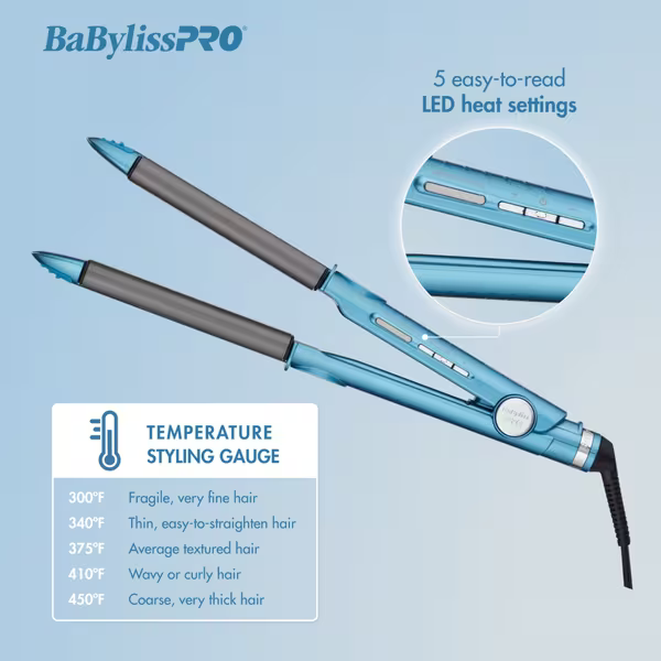 BaBylissPRO Nano Titanium 1 inch Curved StylingIron