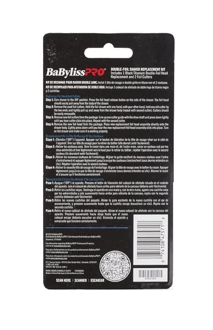 BaBylissPRO Replacement Foil and Cutter for UV Double Foil Shavers - for use with UV Foil Shavers ONLY