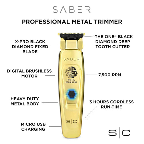 StyleCraft Saber Cordless Digital Brushless Motor Metal Trimmer
