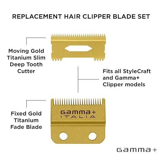 GAMMA+ Hair Clipper Fixed Moving Blade Replacement