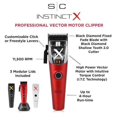 StyleCraft Instinct-X Cordless Hair Clipper w/ Vector Motor & Intuitive Torque Control