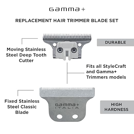 GAMMA+ Hair Trimmer Fixed Moving Blade Replacement Professional Grade