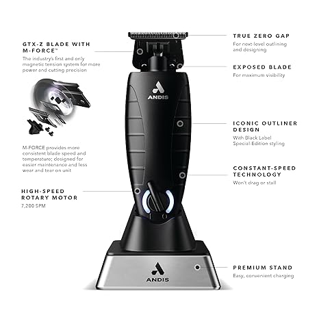 Andis GTX-EXO M-Force Replacement Hiar Cutting Blade, Deep Tooth, Zero-Gapped, Black