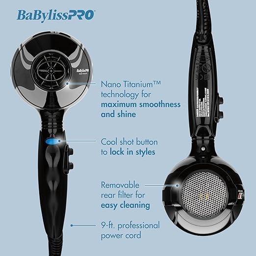 BaBylissPRO Nano Titanium Italian Portofino Hair Dryer
