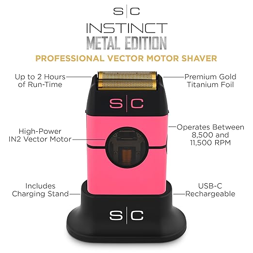 StyleCraft Instinct Metal Double Foil Shaver w/ IN2 Vector Motor & Intuitive Torque Control