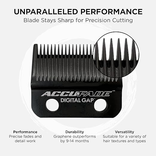 COCCO Digital Gap Accufade Graphene Fade Clipper Blade, ADGCA-G Replacement Blade Designed for Hyper Veloce Pro, Veloce Pro and Pro BLDC Clippers