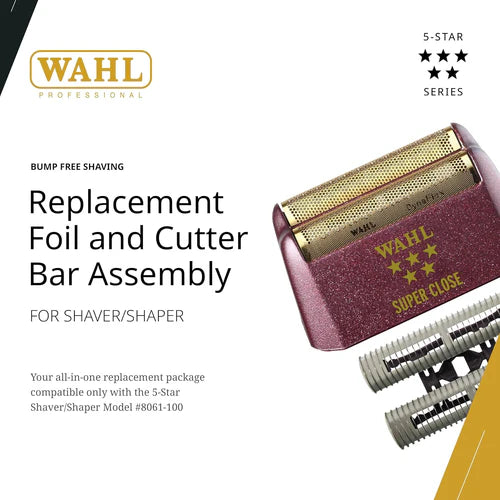 Wahl Professional 5 Star Super Close Shaver/Shaper Replacement Foil & Cutter Bar Assembly - Gold