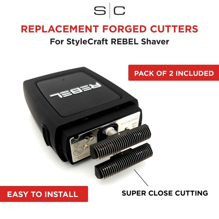 StyleCraft Rebel Shaver Set of 2 Replacement Stainless-Steel Cutter Blades