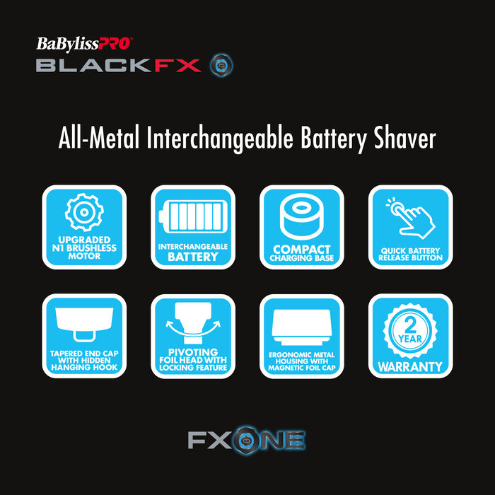 BaBylissPRO FXONE™ BLACKFX Double Foil Shaver