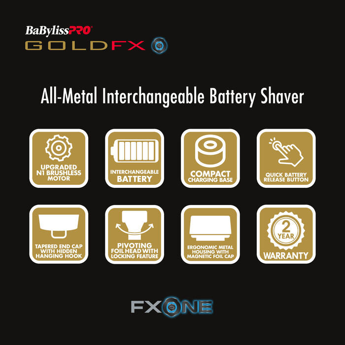 BaBylissPRO FXONE™ GOLDFX Double Foil Shaver