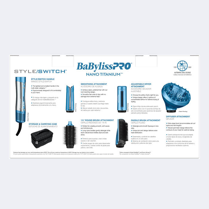 BaBylissPRO Nano Titanium StyleSwitch Ionic Multi-Styler & Dryer