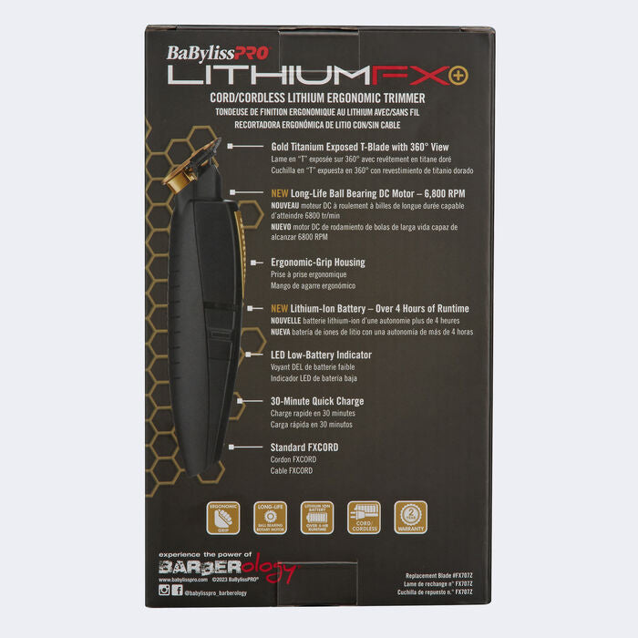 BaBylissPRO LithiumFX Cord/Cordless Lithium Ergonomic Trimmer