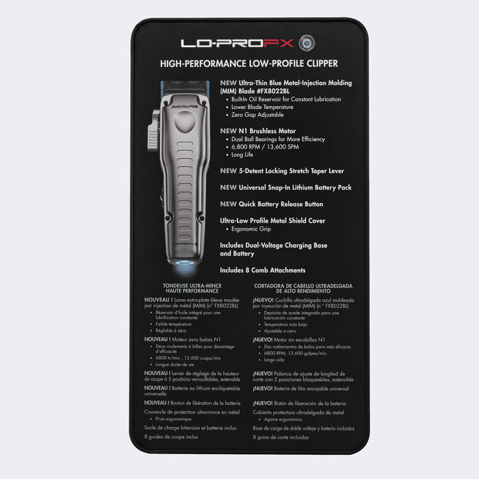 BaBylissPRO FXONE™ Lo-ProFX High Performance Low-Profile Clipper (Silver)