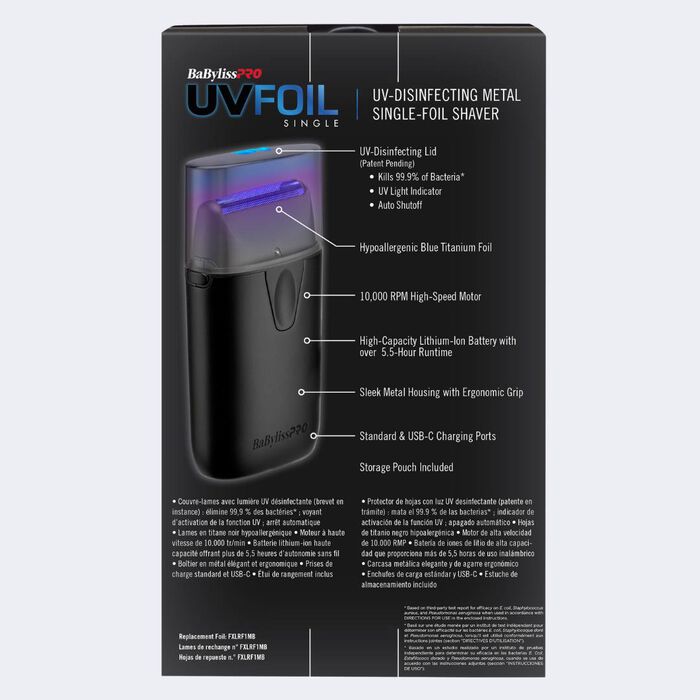 BaBylissPRO UVFOIL Matte Black UV Single-Foil Shaver