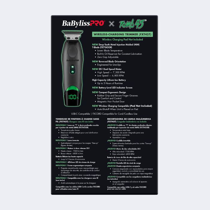 BaBylissPRO x Tomb45® Wireless-Charging Trimmer