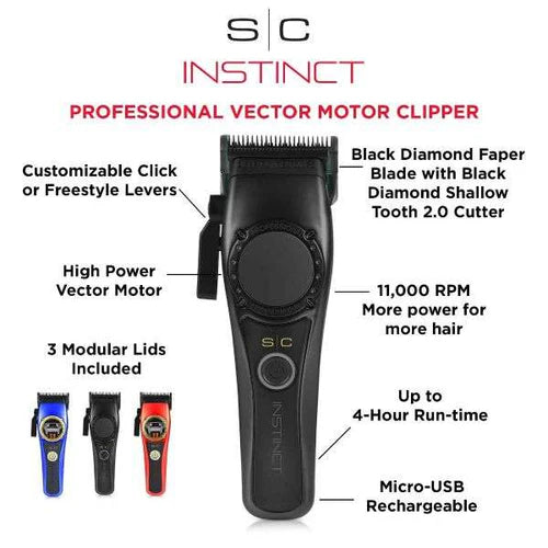 StyleCraft Instinct Cordless Hair Clipper w/ Vector Motor & Intuitive Torque Control