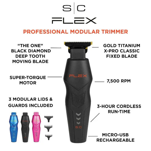 StyleCraft Flex Trimmer - Professional Super-Torque Motor Modular Cordless Trimmer