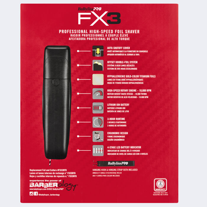 BaBylissPRO FX3 Professional High Speed Foil Shaver