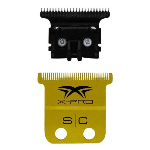 StyleCraft Fixed X-PRO Gold Titanium Replacement Trimmer Blade w/ Black Diamond Carbon DLC Deep Tooth Cutter Set
