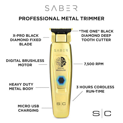 StyleCraft Saber Cordless Digital Brushless Motor Metal Trimmer
