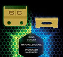 StyleCraft Fixed Gold Titanium Fade Replacement Clipper Blade w/ Gold Titanium Moving Slim Deep Tooth Cutter Set