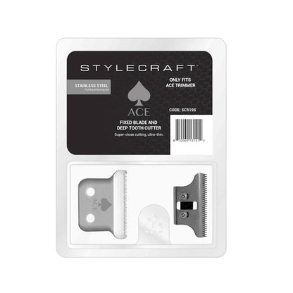 StyleCraft Ace Fixed Stainless Steel Replacement Trimmer Blade w/ Moving Stainless Steel Deep Cutter