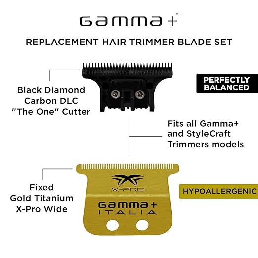GAMMA+ Hair Trimmer Fixed Moving Blade Replacement Professional Grade