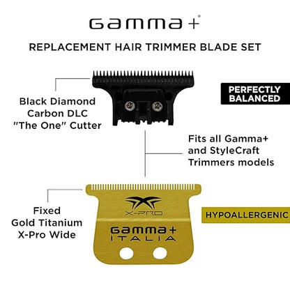 GAMMA+ Hair Trimmer Fixed Moving Blade Replacement Professional Grade
