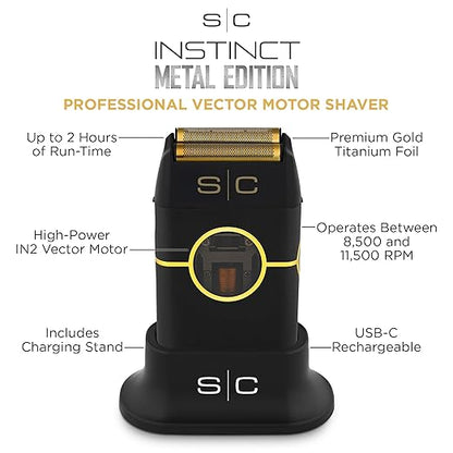 StyleCraft Instinct Metal Double Foil Shaver w/ IN2 Vector Motor & Intuitive Torque Control