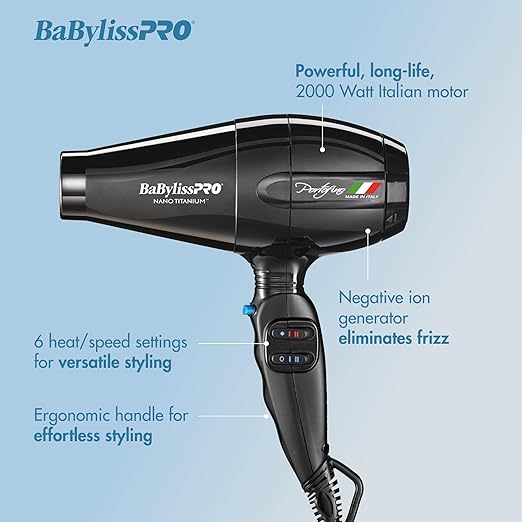 BaBylissPRO Nano Titanium Italian Portofino Hair Dryer