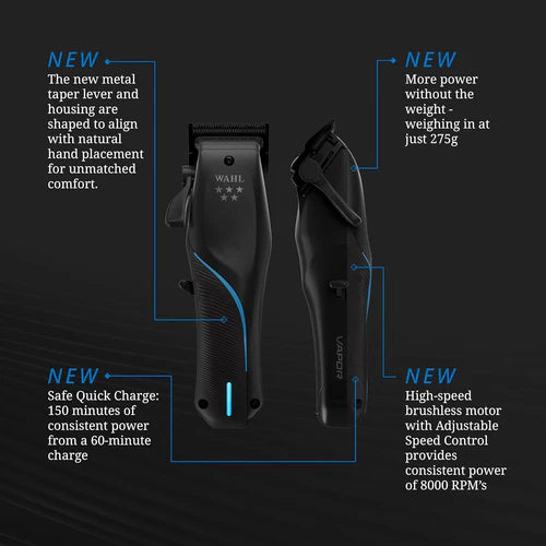 Wahl Professional Vapor Cordless Clipper with F32 FadeOut Blade