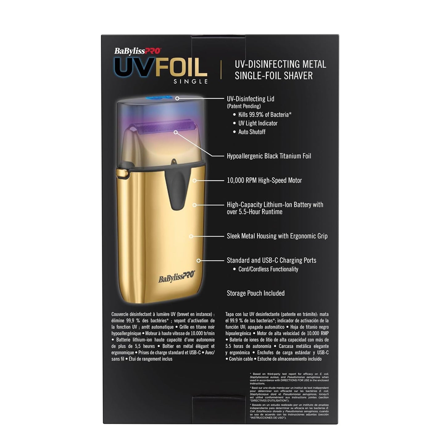 BaBylissPRO UVFOIL UV-Disinfecting Metal Single-Foil Shaver
