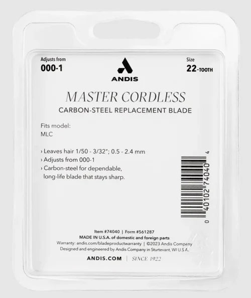 Andis Master Cordless Carbon Steel Replacement Blade - Size 000-1