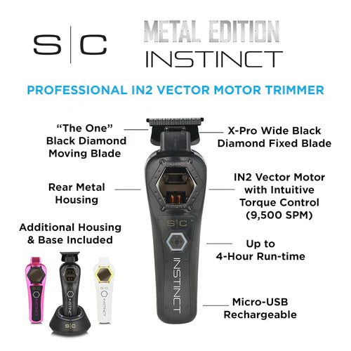 StyleCraft Instinct Metal Edition Cordless Trimmer w/ IN2 Vector Motor & Intuitive Torque Control