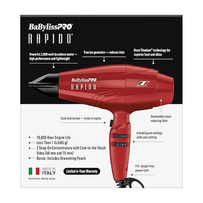 BaBylissPRO Nano Titanium Italian Rapido Hair Dryer