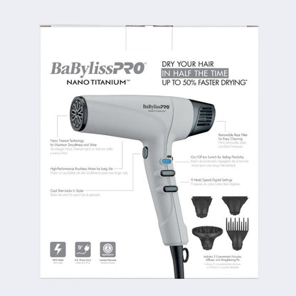 BaBylissPRO Nano Titanium Professional High-Speed Dual Ionic Dryer