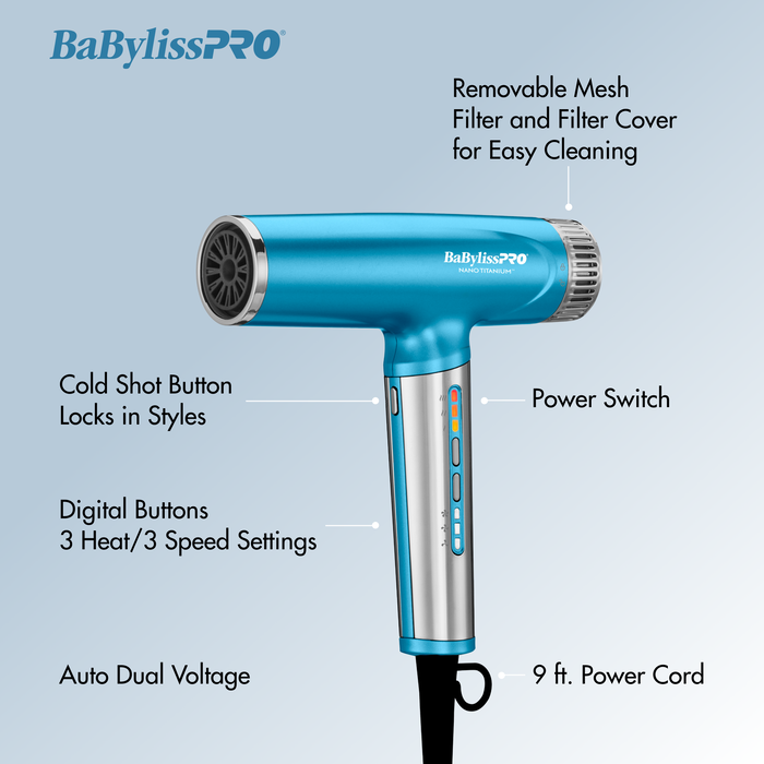 BaBylissPRO Nano Titanium Light Ionic High-Speed Dryer