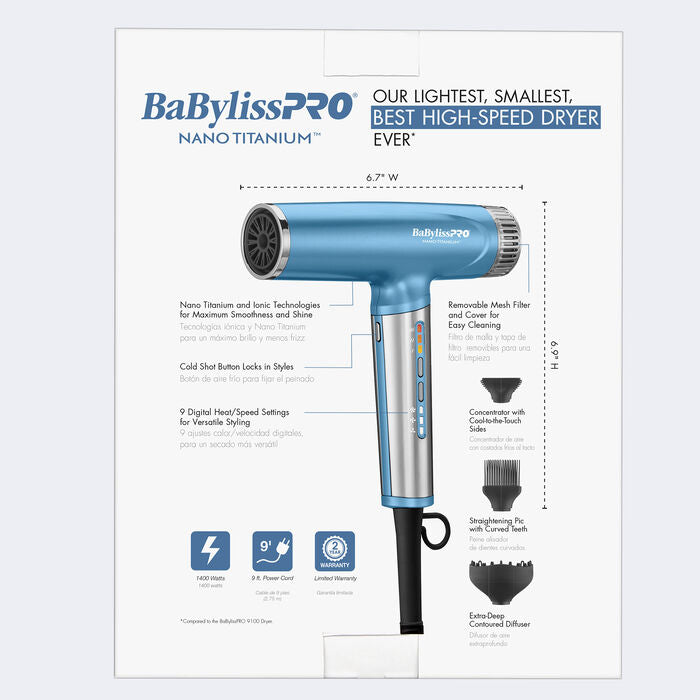 BaBylissPRO Nano Titanium Light Ionic High-Speed Dryer