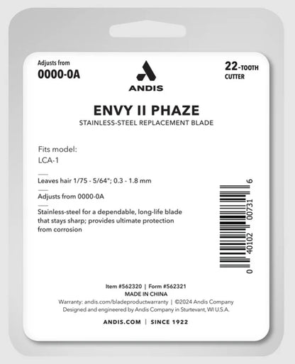 Andis Envy II Stainless Steel Phaze Blade w/ Cutter