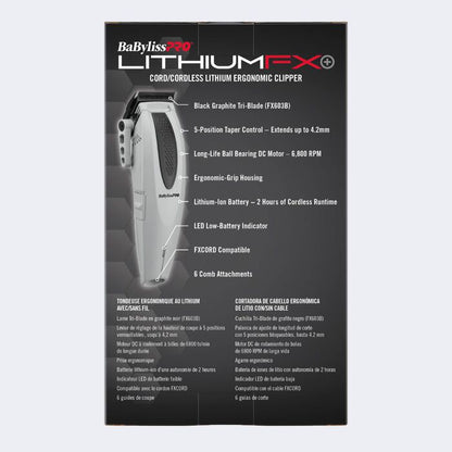 BaBylissPRO LithiumFX+ Limited Edition Grey Cord/Cordless Lithium Ergonomic Clipper