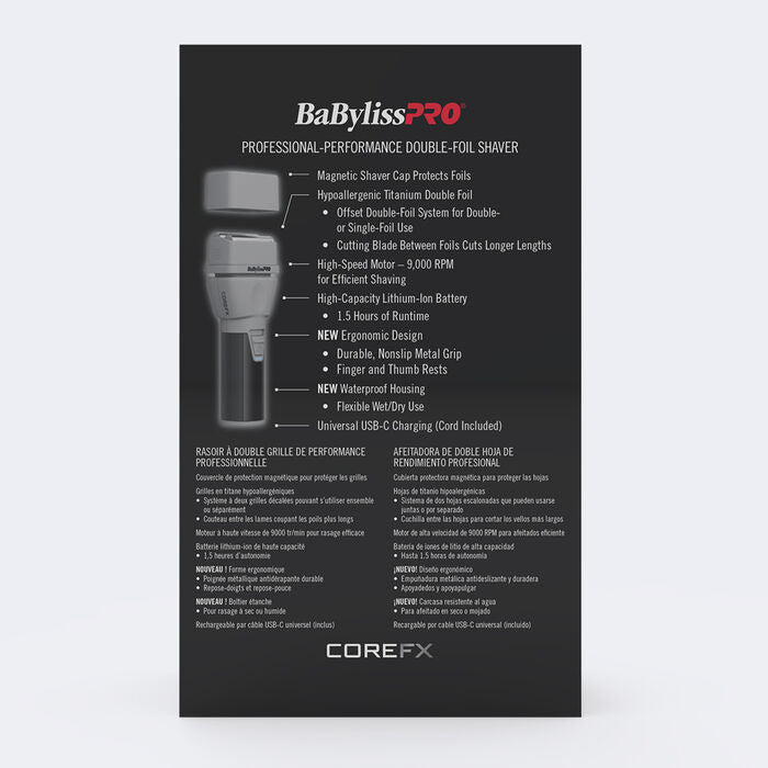 BaBylissPRO COREFX Double-Foil Shaver