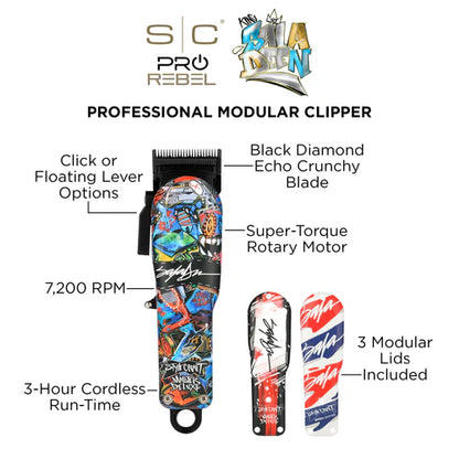 StyleCraft Rebel Super-Torque Modular Cordless Clipper w/ Echo Blade - King Saladeen Limited Edition