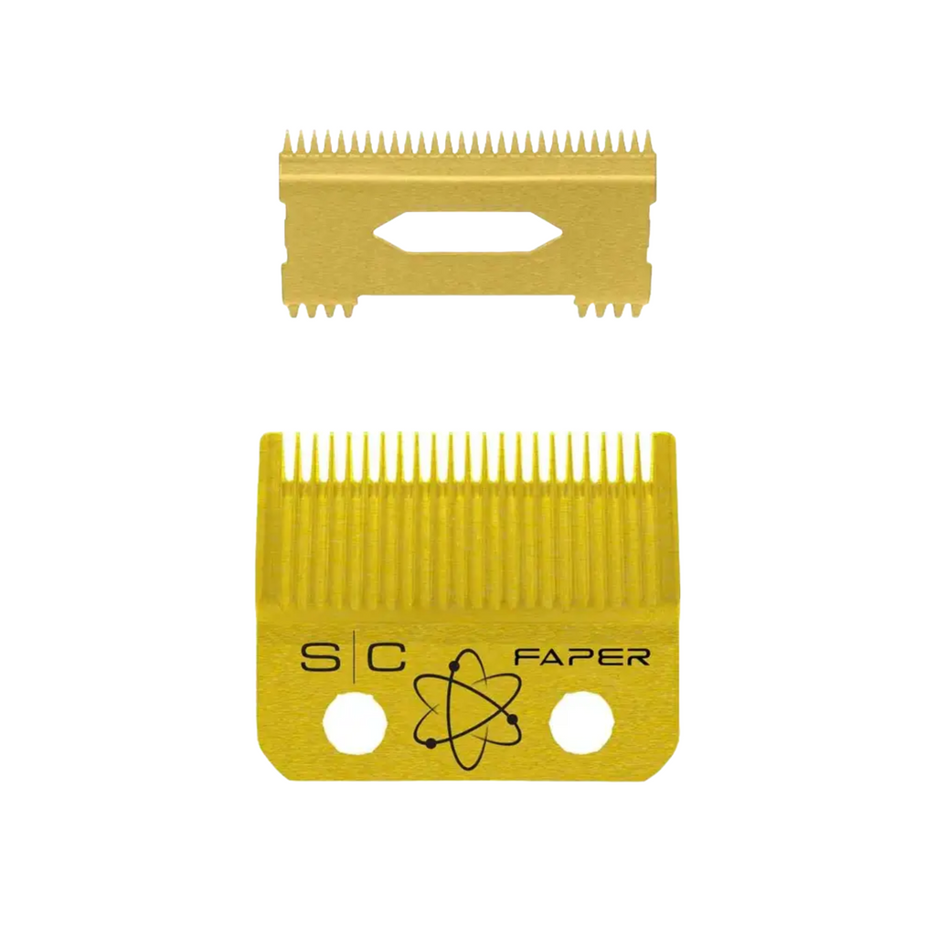 StyleCraft Fixed Gold Titanium Faper Clipper Blade w/ Moving Slim Deep Cutter Set