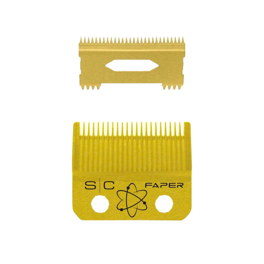 StyleCraft Fixed Gold Titanium Faper Clipper Blade w/ Moving Slim Deep Cutter Set