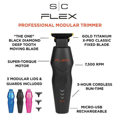StyleCraft Flex Trimmer - Professional Super-Torque Motor Modular Cordless Trimmer